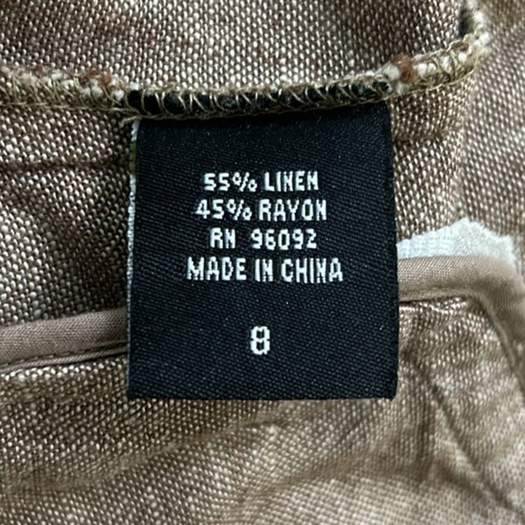 Willi Smith Linen Button Front Jacket Size 8 - Picture 7 of 9